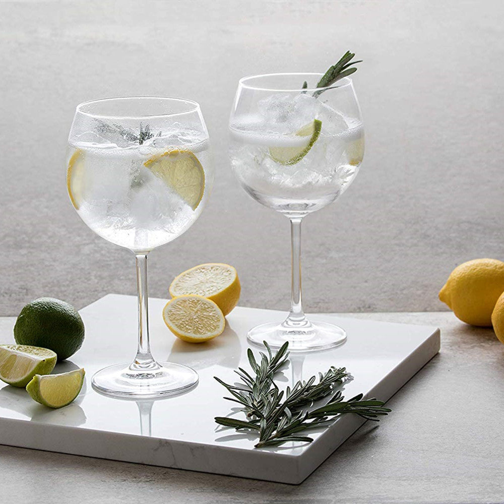 Lot de 2 Verres à Gin Tonic de Luxe Pour Les Amateurs de Gin – Inc. 2 x Verre  Gin Tonic/Cocktail en Relief Avec Détails Dorés