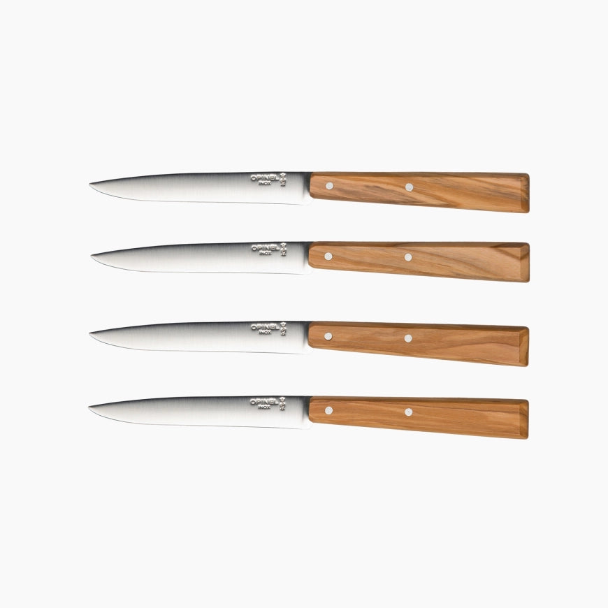 4 couteaux à steak en bois d'olivier