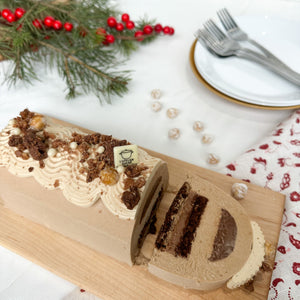 Bûche de Noël Longueuil - Praliné, caramel et chocolat