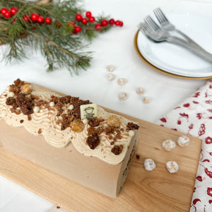 Bûche de Noël Longueuil - Praliné, caramel et chocolat