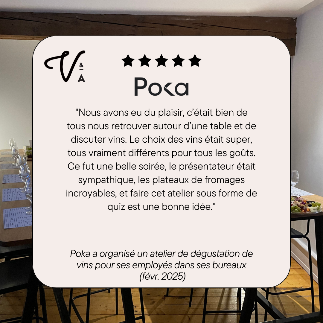 Atelier dégustation de vins en entreprise