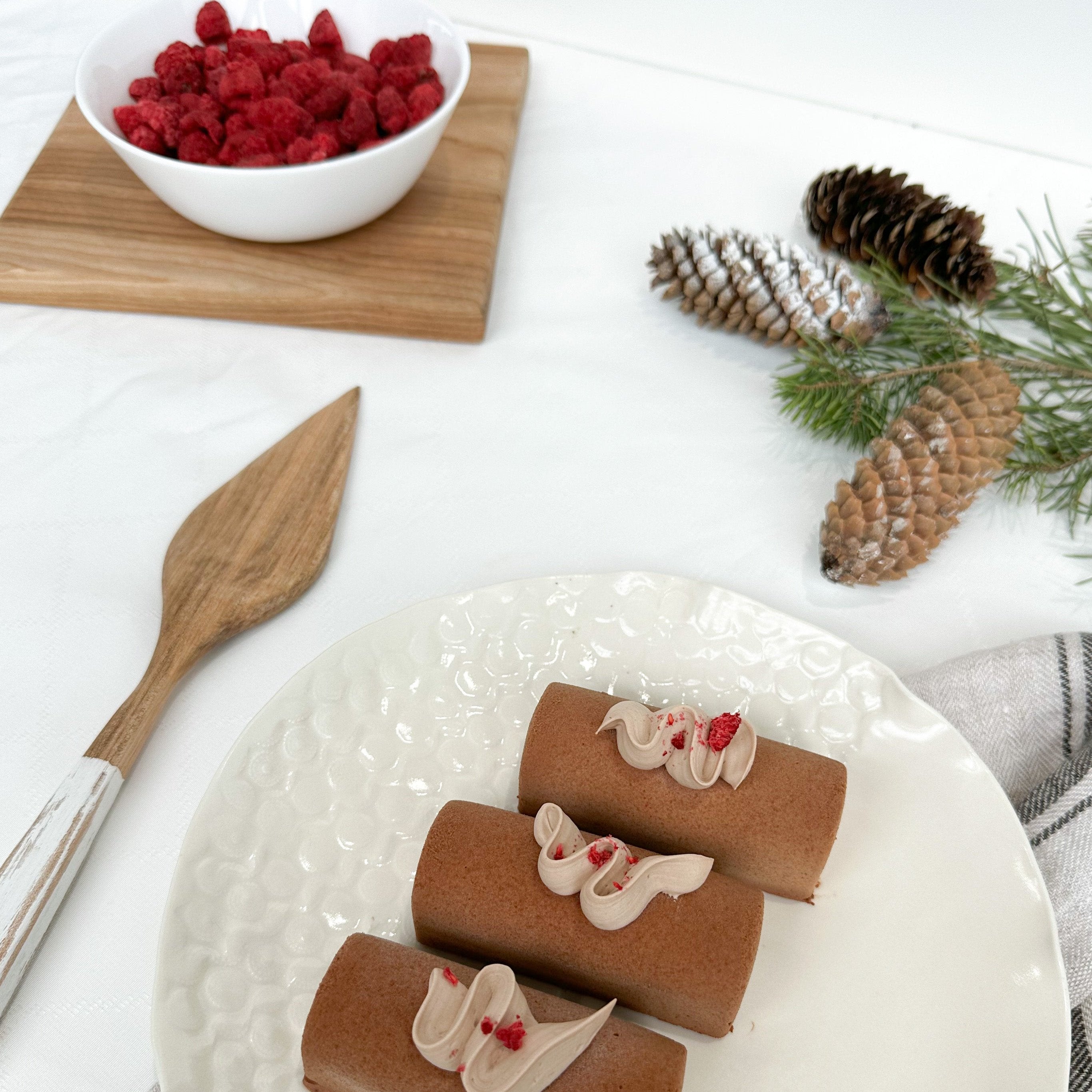 Bûchettes de Noël Longueuil - Chocolat et framboises (Lot de 10)