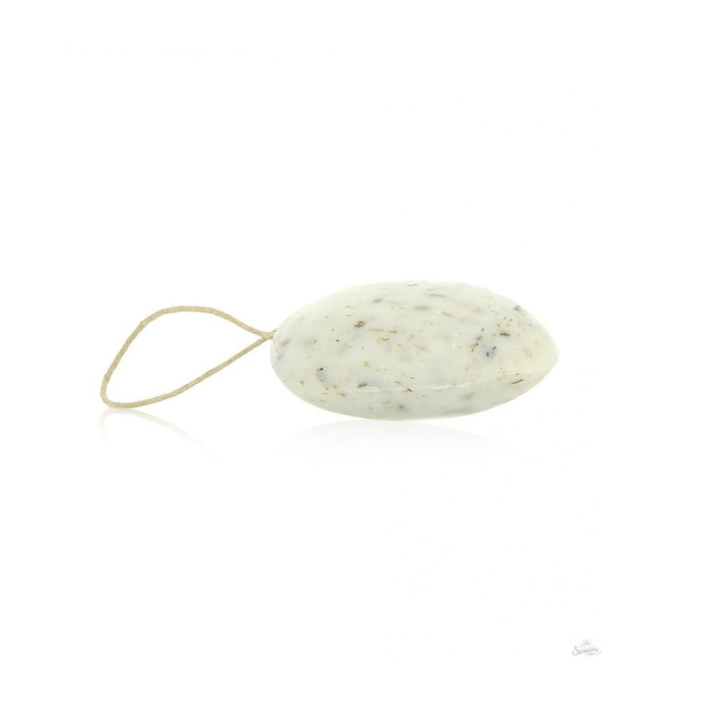 Savon Galet sur corde Exfoliant au Lavandin
