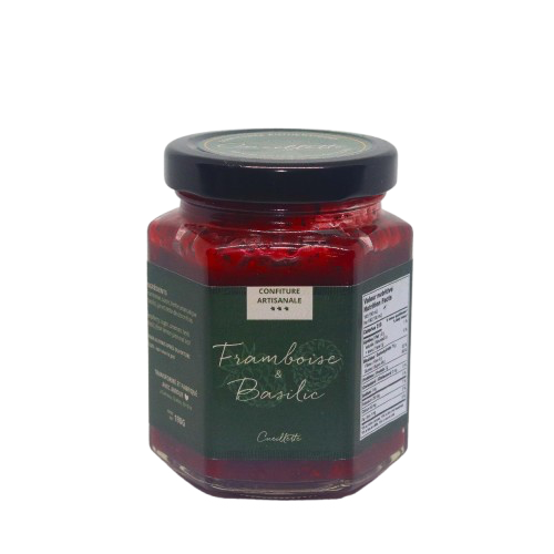 Confiture framboise et basilic