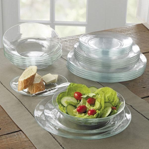 Assiette Lys en verre Transparent (lot de 6)