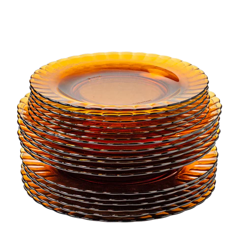 Assiette en verre Ambre (lot de 6)