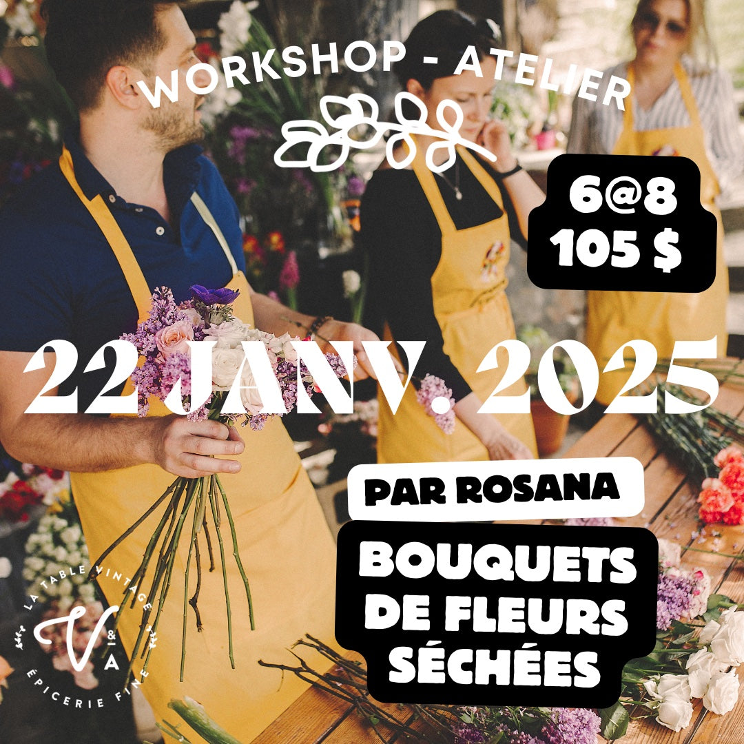 Workshop - Atelier Bouquets de Fleurs Séchées Longueuil *Certificat Cadeau Disponible