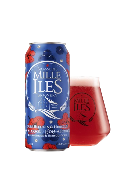 Bière sans alcool sure bleuets et hibiscus