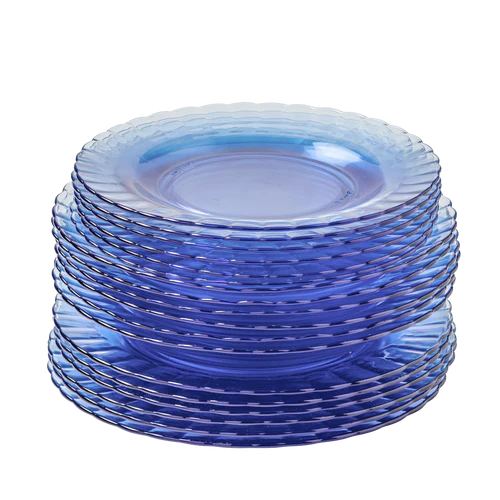 Assiette en verre Marine bleu clair (lot de 6)