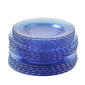 Assiette en verre Marine bleu clair (lot de 6)