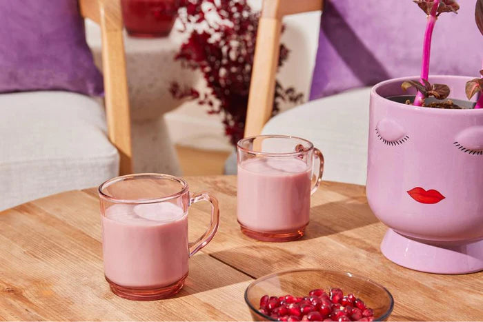 Mug en verre Rose (lot de 6)