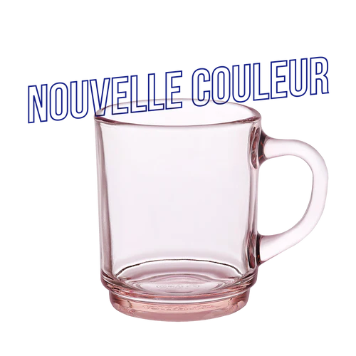 Mug en verre Rose (lot de 6)