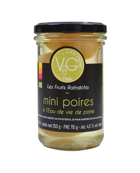 Mini poires à l'eau de vie