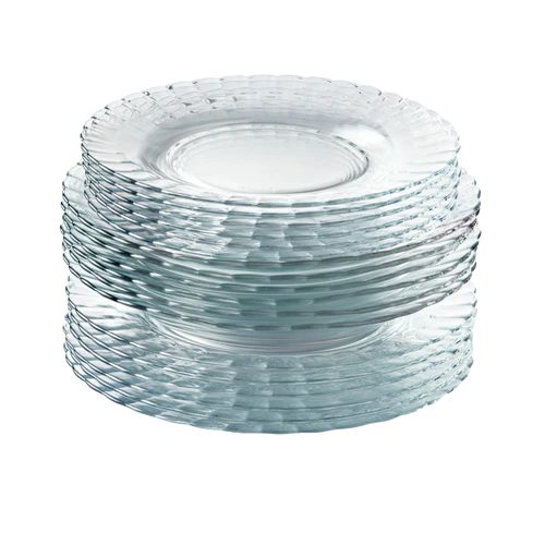 Assiette en verre transparent (lot de 6)