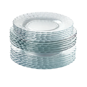 Assiette en verre transparent (lot de 6)